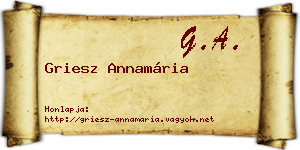 Griesz Annamária névjegykártya
